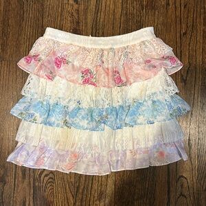 Love Shack Fancy multi tiered skirt